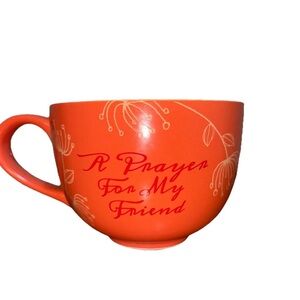 A Prayer For My Friend Mug Orange Ceramic Cup Abbey Press Psalm 4:7 Bible Verse
